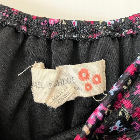 Rachael & Chloe Girls Black Pink Layered Floral PrintsSummer Flared Dress 10 - Picture 3 of 8